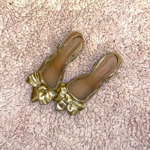 ASOS Gold Bow Kitten Heels